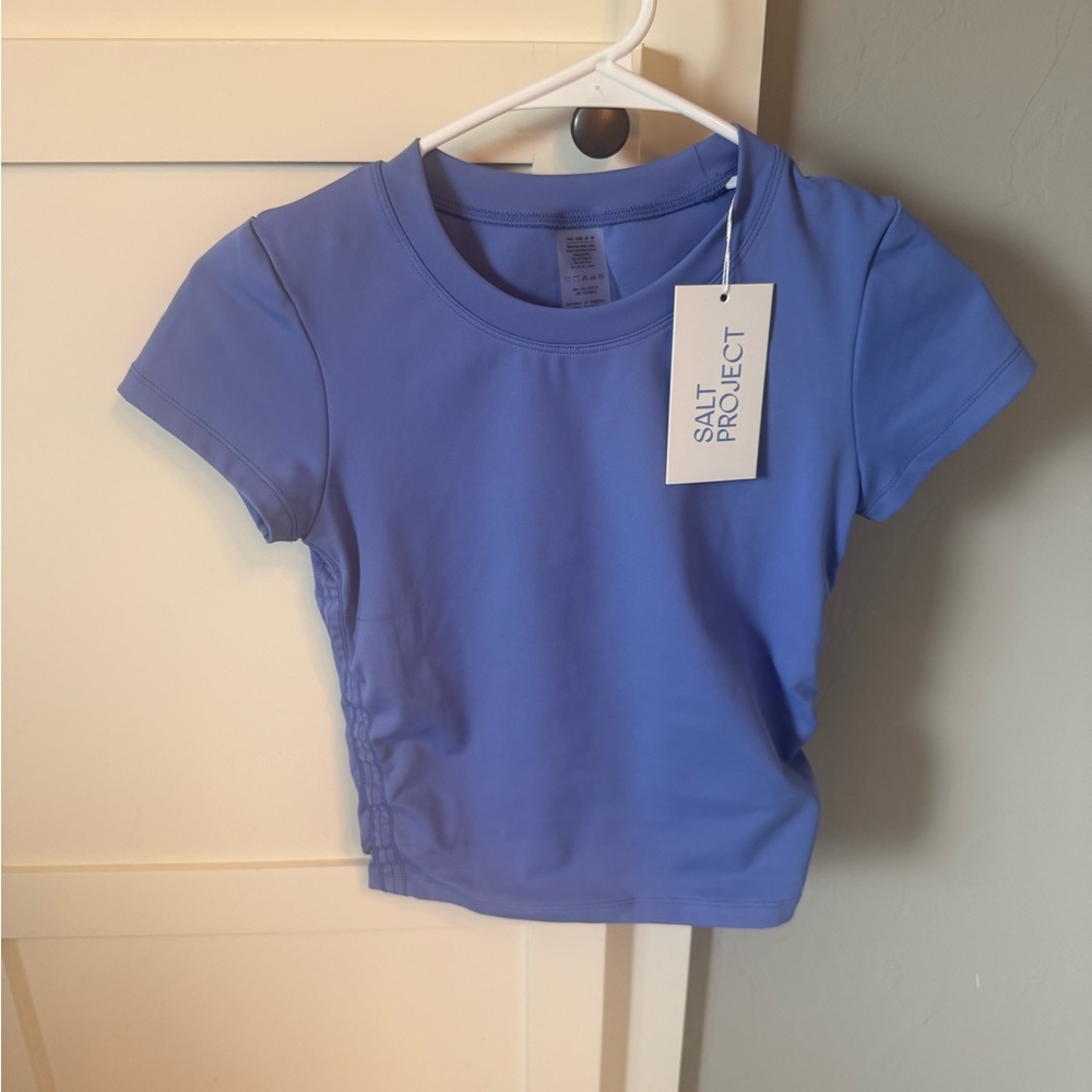 Salt Project Periwinkle Aire Cinch Crop Tee